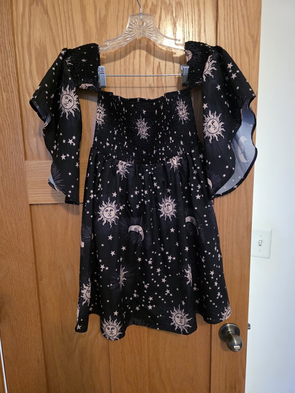ROMWE Celestial Sun & Moon Off Shoulder Dress-size 4